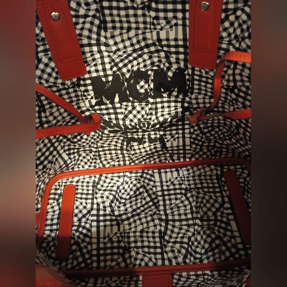 MCM Authentic Red & Black Tote Like New  (Stunning) - Picture 9 of 12